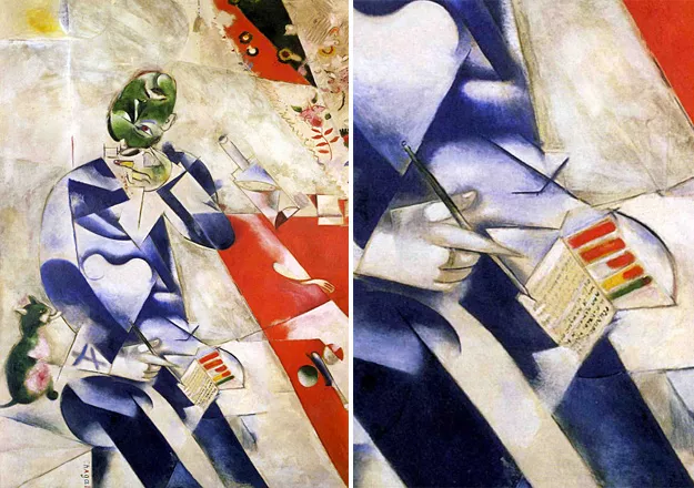 Marc Chagall, Trois heures et demie (Le poète), 1911