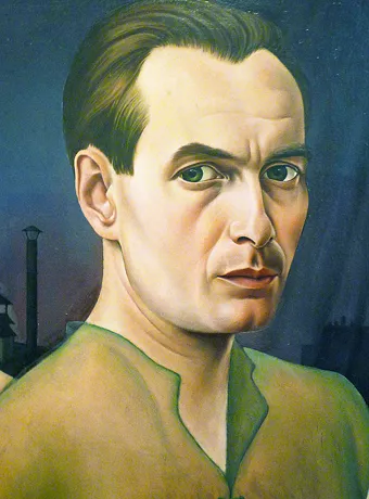 Autorretrato con modelo, detalle, 1927, Christian Schad, (Colección privada)