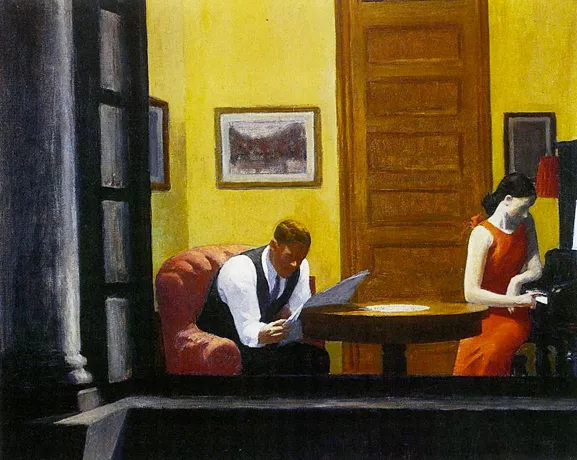 Edward Hopper, Habitación en Nueva York (Room in New York), 1932