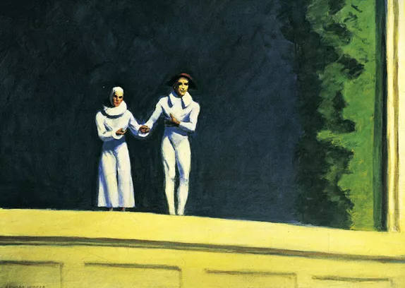 Dos comediantes (Two Comedians), 1965, Edward Hopper