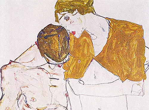 Amantes, 1913, Egon Schiele (Turín, Galleria Galatea)