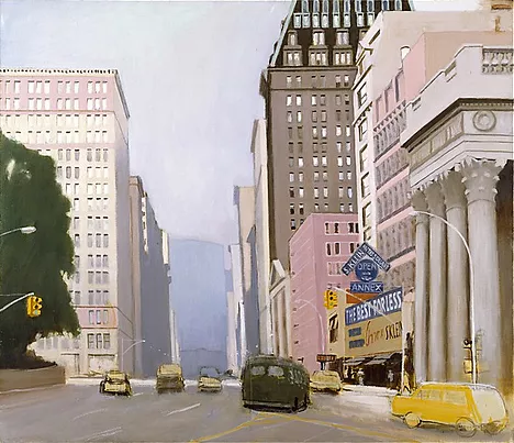 Union Square, Looking up Park Avenue, 1975, Fairfield Porter