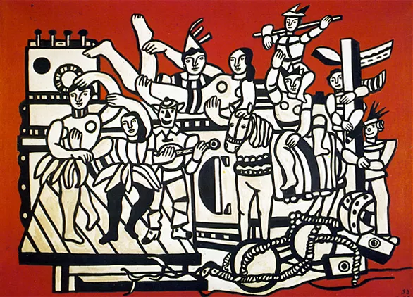 Fernand Léger, La Gran Parada sobre un fondo rojo, 1945