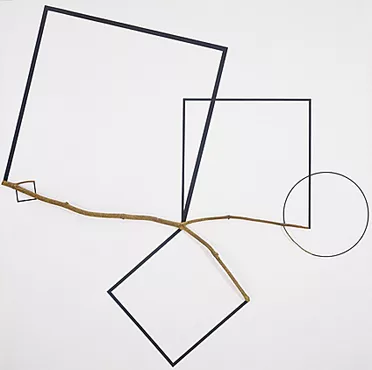 Geometree N° 51, Branche et acrylique sur bois, 1984, François Morellet