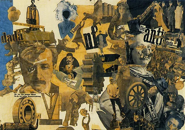 Corte con el cuchillo de cocina Dadá a través de la barriga cervecera de la República de Weimar, 1919, Hannah Höch