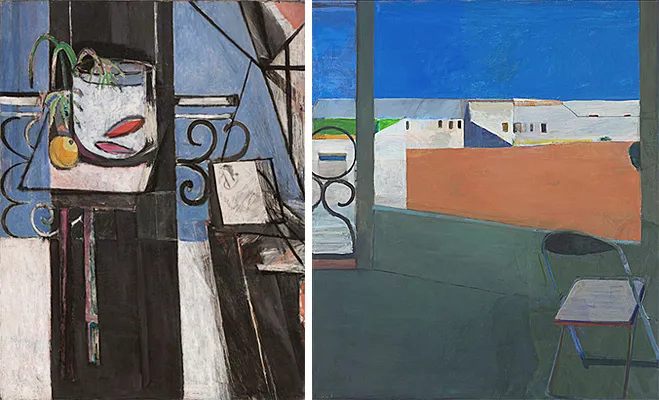 Pez dorado y paleta, 1914, Henri Matisse; Ventana, 1967, Richard Diebenkorn