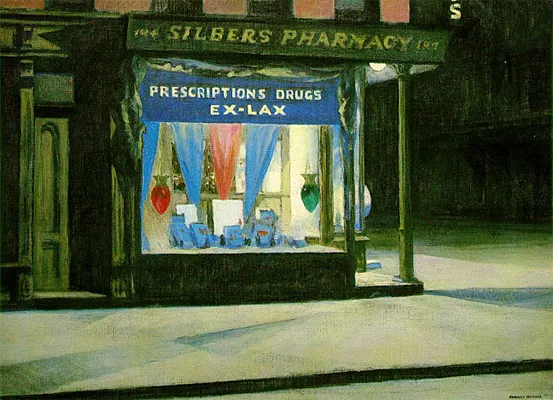 Drug Store, 1927, Edward Hopper