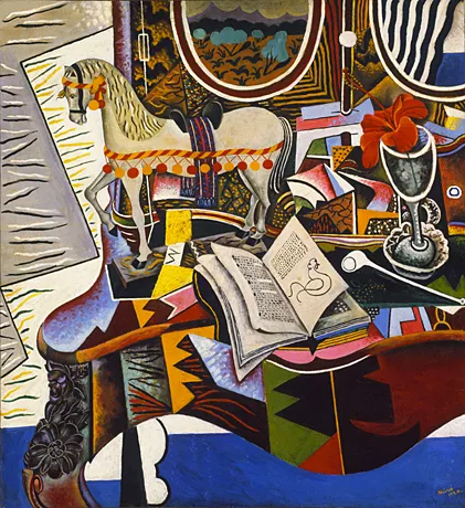 Caballo, pipa y flor roja, 1920, Joan Miró