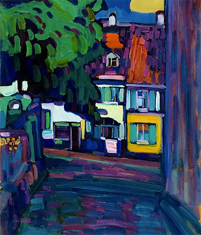 Murnau. Casas en el Obermarkt, 1908, Vassily Kandinsky