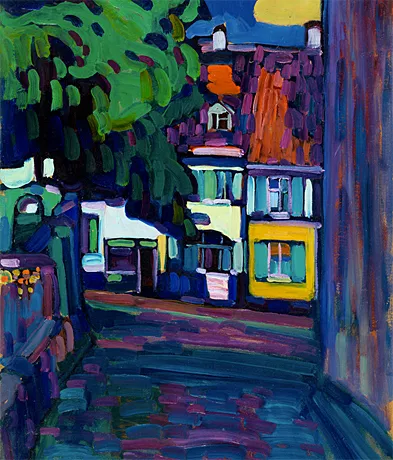 Murnau. Maisons sur l'Obermarkt, 1908, Vassily Kandinsky