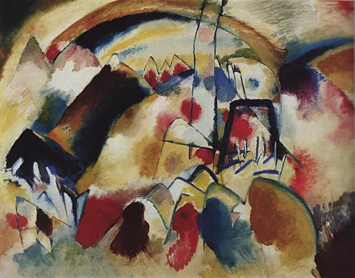 Paisaje con iglesia, 1913, Wassily Kandinsky