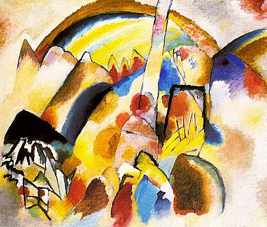 Paysage avec église, 1913, Vassily Kandinsky