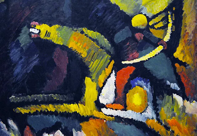 Peinture avec archer, détail, 1909, Vassily Kandinsky