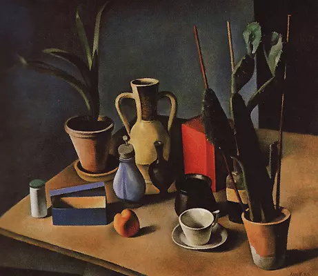 Nature morte, 1922, Alexander Kanoldt (Karlsruhe, Staatliche Kunsthalle)