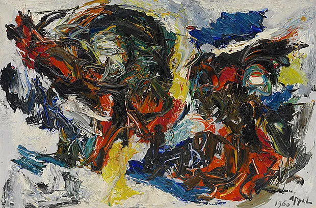 Deux grandes têtes, 1960, Karel Appel