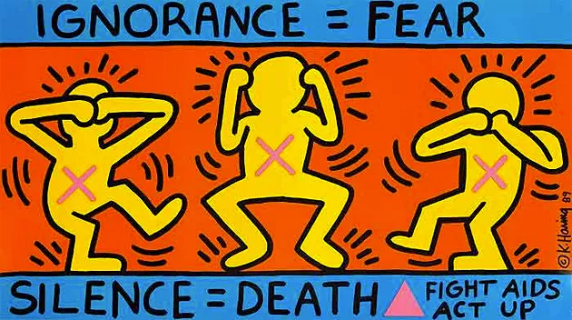Ignorance = Fear, 1989, Keith Haring