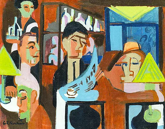 Café à Davos, 1931-1932, Ernst Ludwig Kirchner