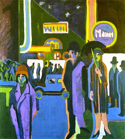 Escena callejera nocturna, 1925, Ernst Ludwig Kirchner
