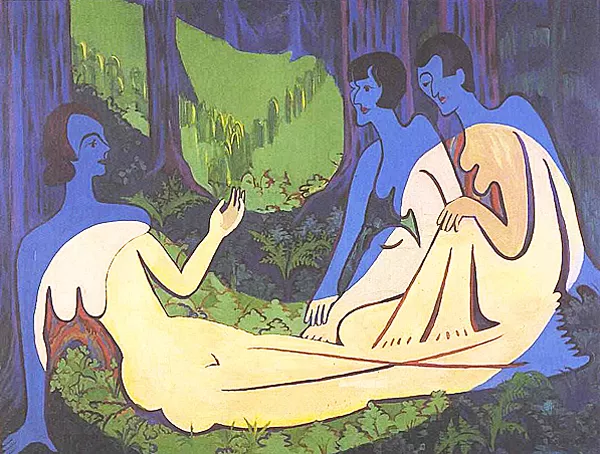 Trois nus dans la forêt, 1934-1935, Ernst Ludwig Kirchner