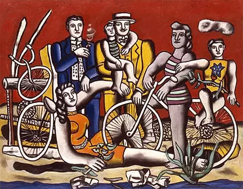 Les loisirs sur fond rouge, 1949, Fernand Léger