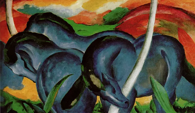 Grandes caballos azules, 1911, Franz Marc
