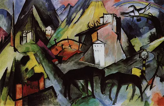 El pobre país del Tirol, 1913, Franz Marc