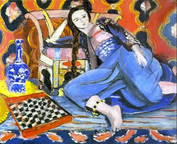 Henri Matisse, Odalisca con sillón turco (Odalisca en gris con tablero de ajedrez), 1928