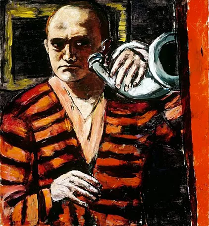 Autorretrato con cuerno de caza, 1938, Max Beckmann