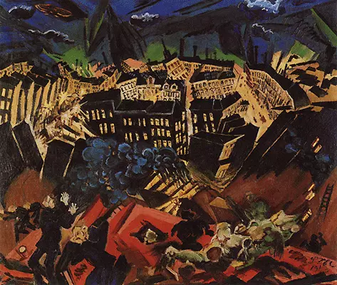 La ville incendiée, 1913, Ludwig Meidner