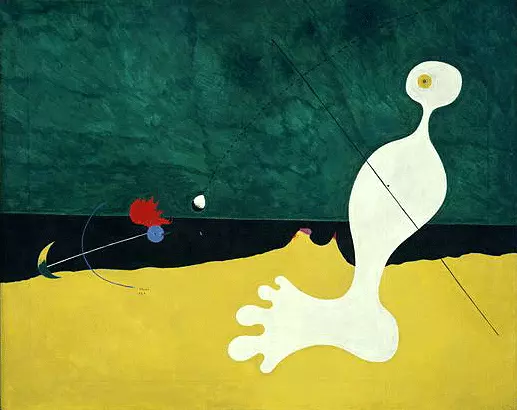 Personaje lanzando una piedra a un pájaro, 1926, Joan Miró