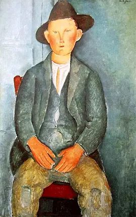 Joven campesino, hacia 1918, Amedeo Modigliani (Londres, Tate Gallery).