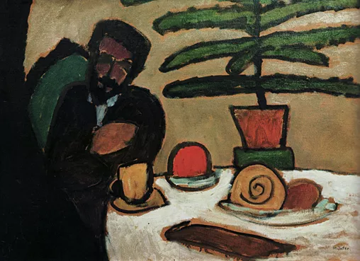 Hombre a la mesa, 1911, Gabriele Münter