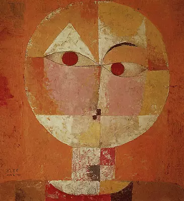 Senecio, óleo sobre gasa con fondo de tiza, 1922, Paul Klee