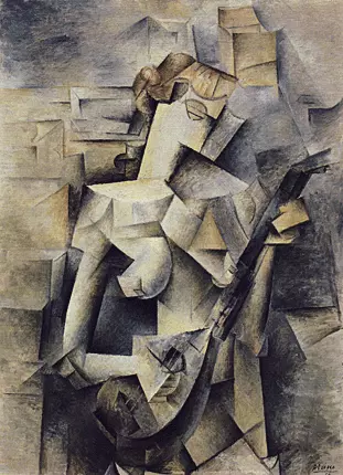 Jeune fille à la mandoline, 1910, Pablo Picasso, (New York, Musée d'Art Moderne). 