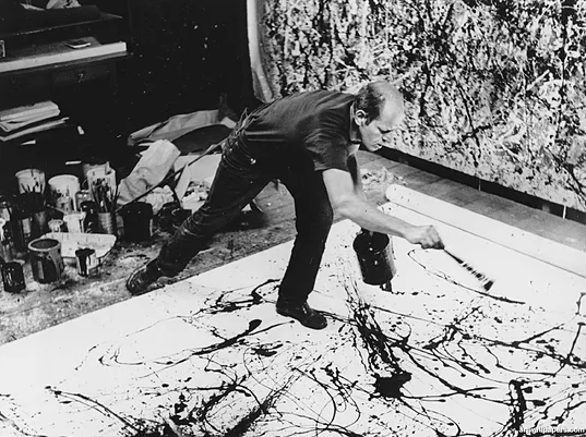 Photographie de Jackson Pollock en action