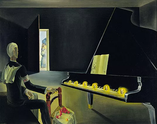 Hallucination partielle. Six images de Lénine sur un piano, 1931, Salvador Dalí