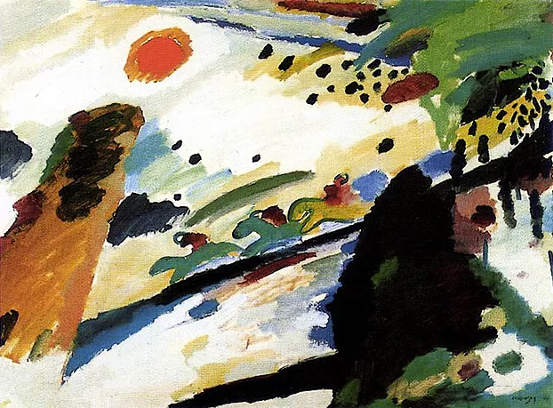 Paisaje romántico, 1911, Vassily Kandinsky