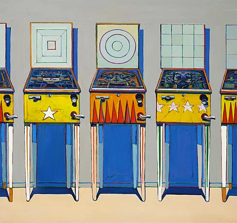 Four Pinball Machines, 1962, Wayne Thiebaud