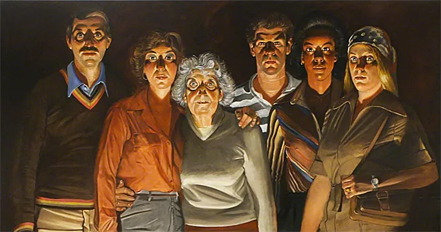 Americanos, Youngstown, Ohio, detalle, 1977-1978, Alfred Leslie, Nueva York, Bruce Silverstein Gallery.