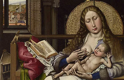 Vierge à l'écran d'osier, 1430, Robert Campin