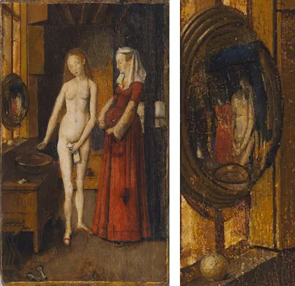 Dama en el baño, copia de una tabla de Jan van Eyck