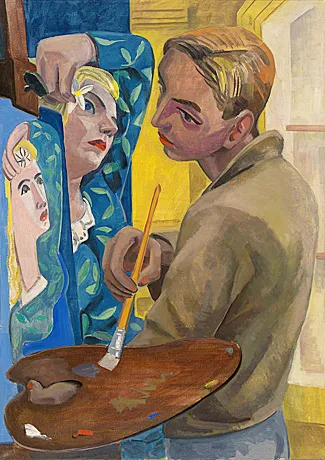 Autorretrato del artista pintando a su mujer, 1930, David Park