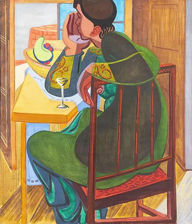 Mujer acodada en mesa, c. 1938, David Park