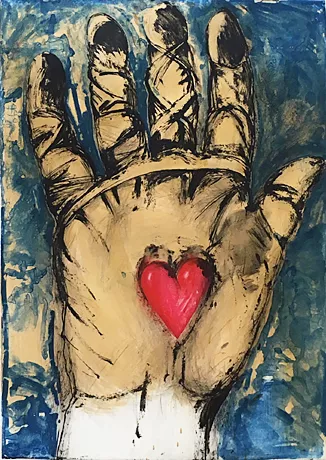 El corazón en la mano, 1986, Jim Dine, Colección Privada.