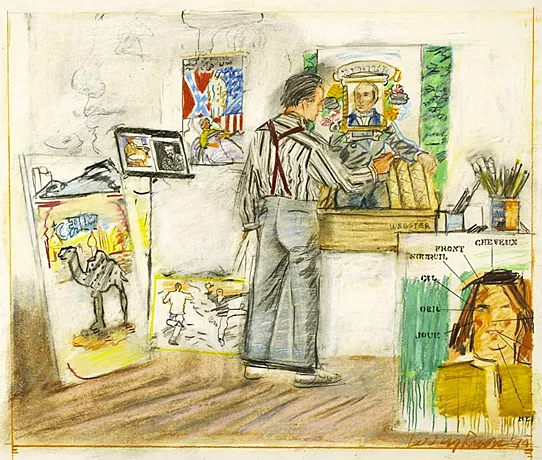 El artista en su estudio, 1994, Larry Rivers, Colección privada.