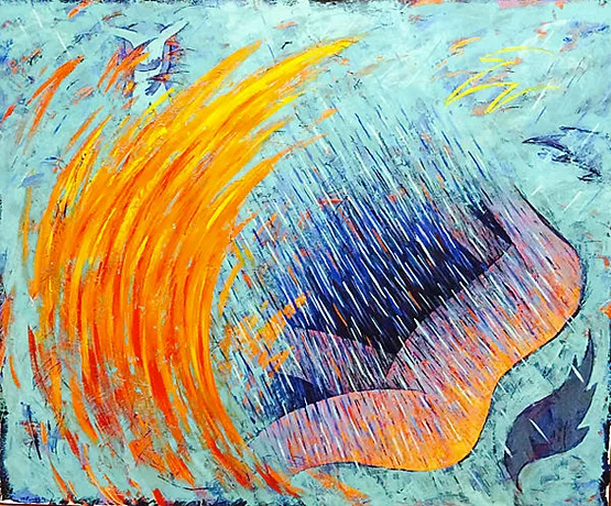 Fuego y lluvia, 1982, Louisa Chase, Nueva York, Metropolitan Museum.