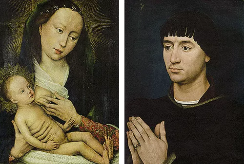 Diptyque de la Vierge et l'Enfant et donateur Jean Gros, 1450, Rogier van der Weyden