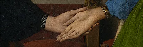 El matrimonio Arnolfini, detalles, 1434, Jan van Eyck