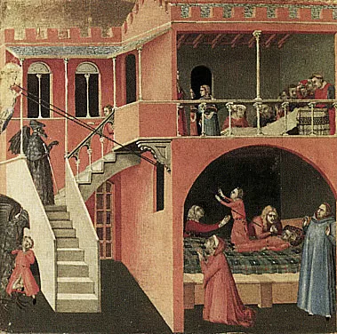 Miracle de l'enfant étouffé par le démon, Ambrogio Lorenzetti 