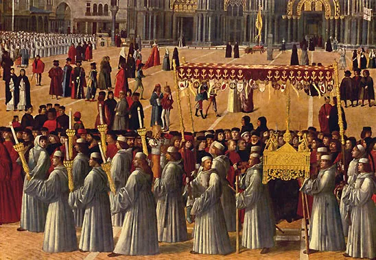 Procesión en la Plaza de San Marcos, Gentile Bellini